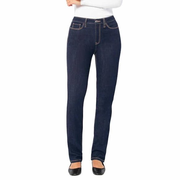 NEW Santana Classic Straight Leg Jean with Tummy Control | Dark Wash - Picture 1 of 5